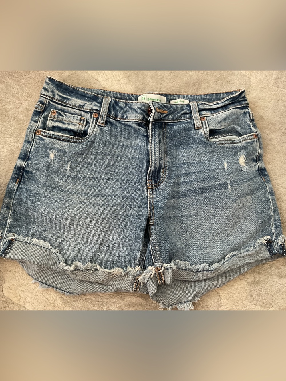 Celebrity Pink Distressed Light Blue Denim Cutoff Shorts